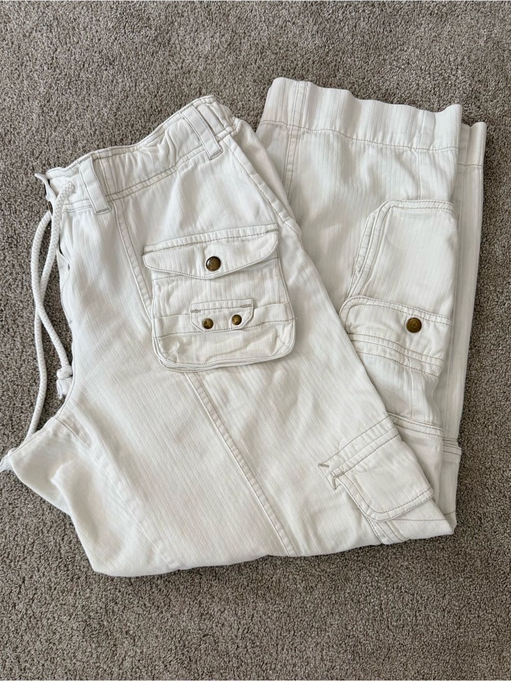 Free People Ivory Cargo Pants